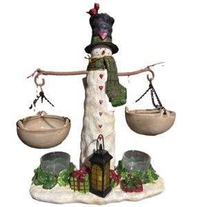 Yankee Candle 2012 Top Hat Vintage Snowman Double Hanging Tart W/Lighted Lantern